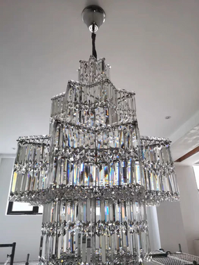 Luxury Extra Large Plaza Multi-Tier Crystal Chandelier For  Hotel Hall / 2 Story Foyer / High Ceiling Living Room