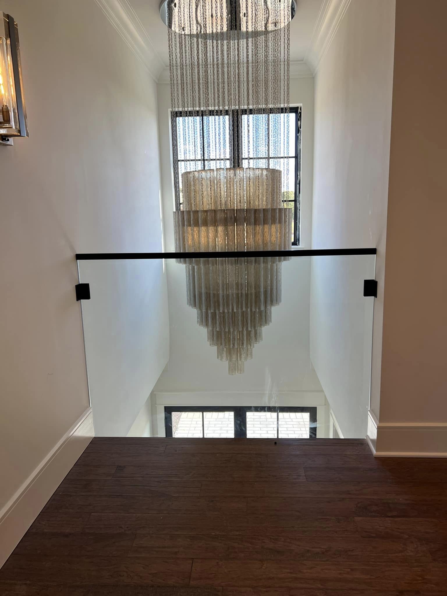 Luxury Italian Style Tubular Glass Chandelier With Chrome Finish