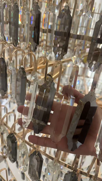 Luxury Multi-tiered Honeycomb Crystal Chandelier for High-ceiling