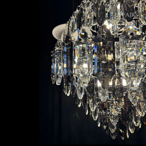 Luxury Multi-tiered Honeycomb Crystal Chandelier for High-ceiling