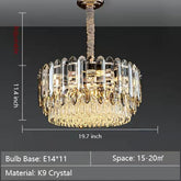 Luxury Smoke Gray  K9 Crystal Chandeliers for Dining Room/Living Room