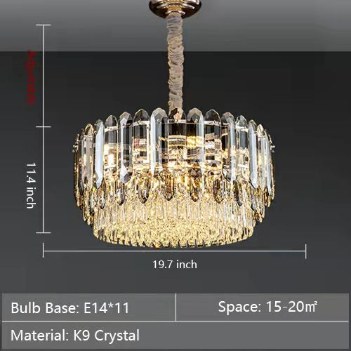 Luxury Smoke Gray  K9 Crystal Chandeliers for Dining Room/Living Room