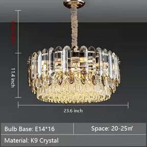 Luxury Smoke Gray  K9 Crystal Chandeliers for Dining Room/Living Room