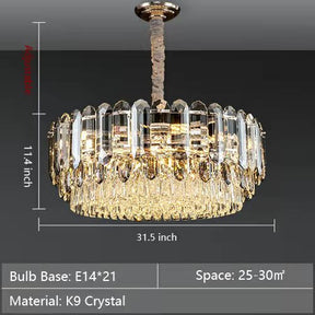 Luxury Smoke Gray  K9 Crystal Chandeliers for Dining Room/Living Room