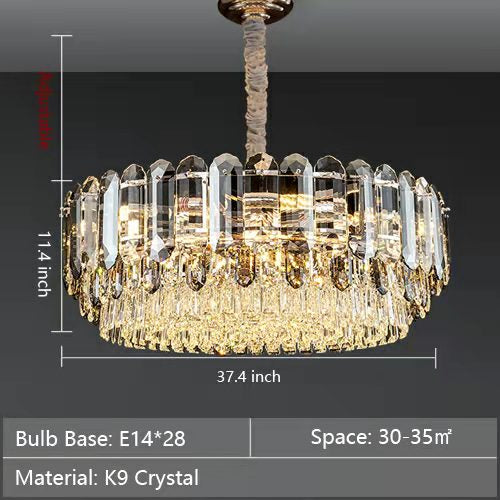 Luxury Smoke Gray  K9 Crystal Chandeliers for Dining Room/Living Room