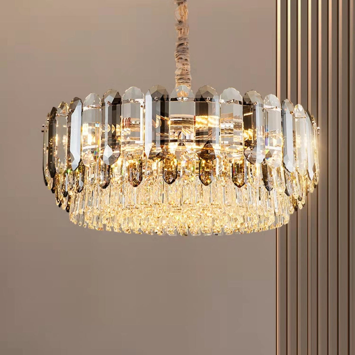 Luxury Smoke Gray  K9 Crystal Chandeliers for Dining Room/Living Room