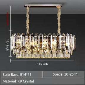 Luxury Smoke Gray  K9 Crystal Chandeliers for Dining Room/Living Room