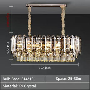 Luxury Smoke Gray  K9 Crystal Chandeliers for Dining Room/Living Room