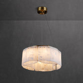 Lysander Modern Two- Tier Alabaster Chandelier Lighting