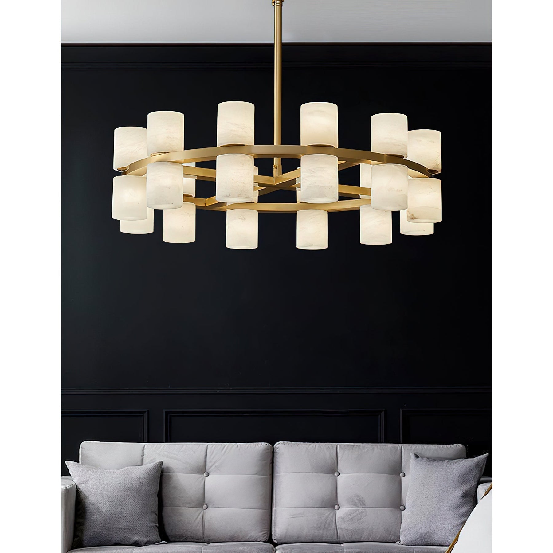 Lysandra Modern Alabaster Round Chandelier