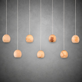 Maeva Round Alabaster Chandelier 13'' 21'' 36''