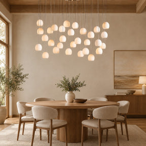 Maeva Round Alabaster Chandelier 13'' 21'' 36''