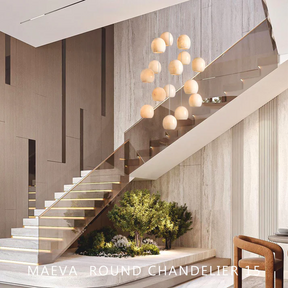 Maeva Round Alabaster Chandelier 13'' 21'' 36''