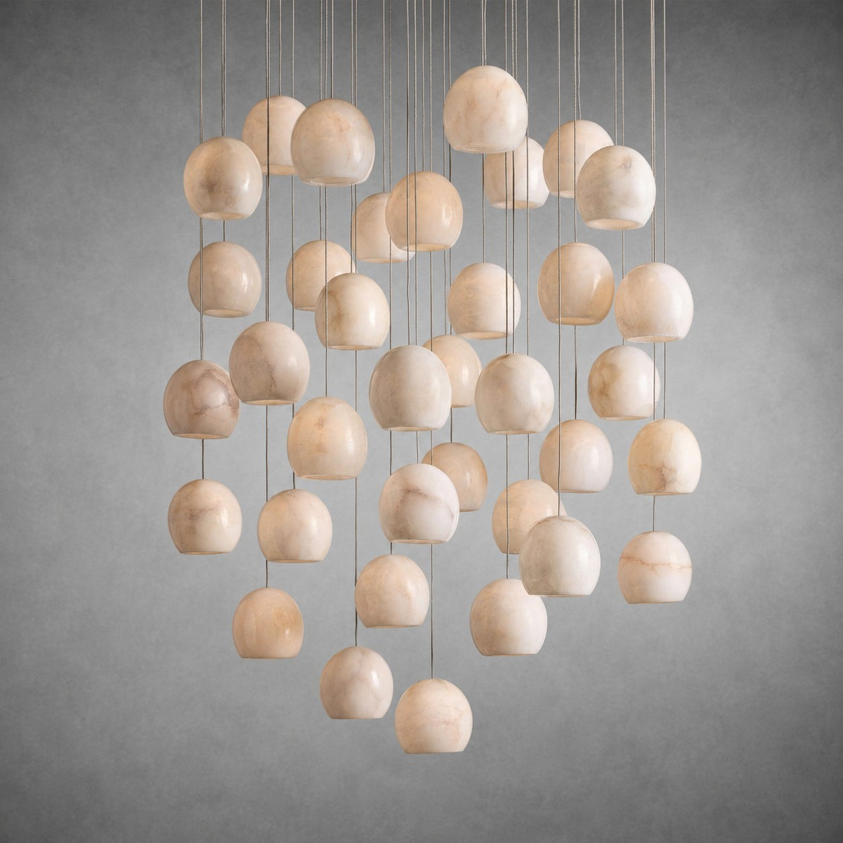 Maeva Round Alabaster Chandelier 13'' 21'' 36''