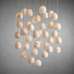Maeva Round Alabaster Chandelier 13'' 21'' 36''