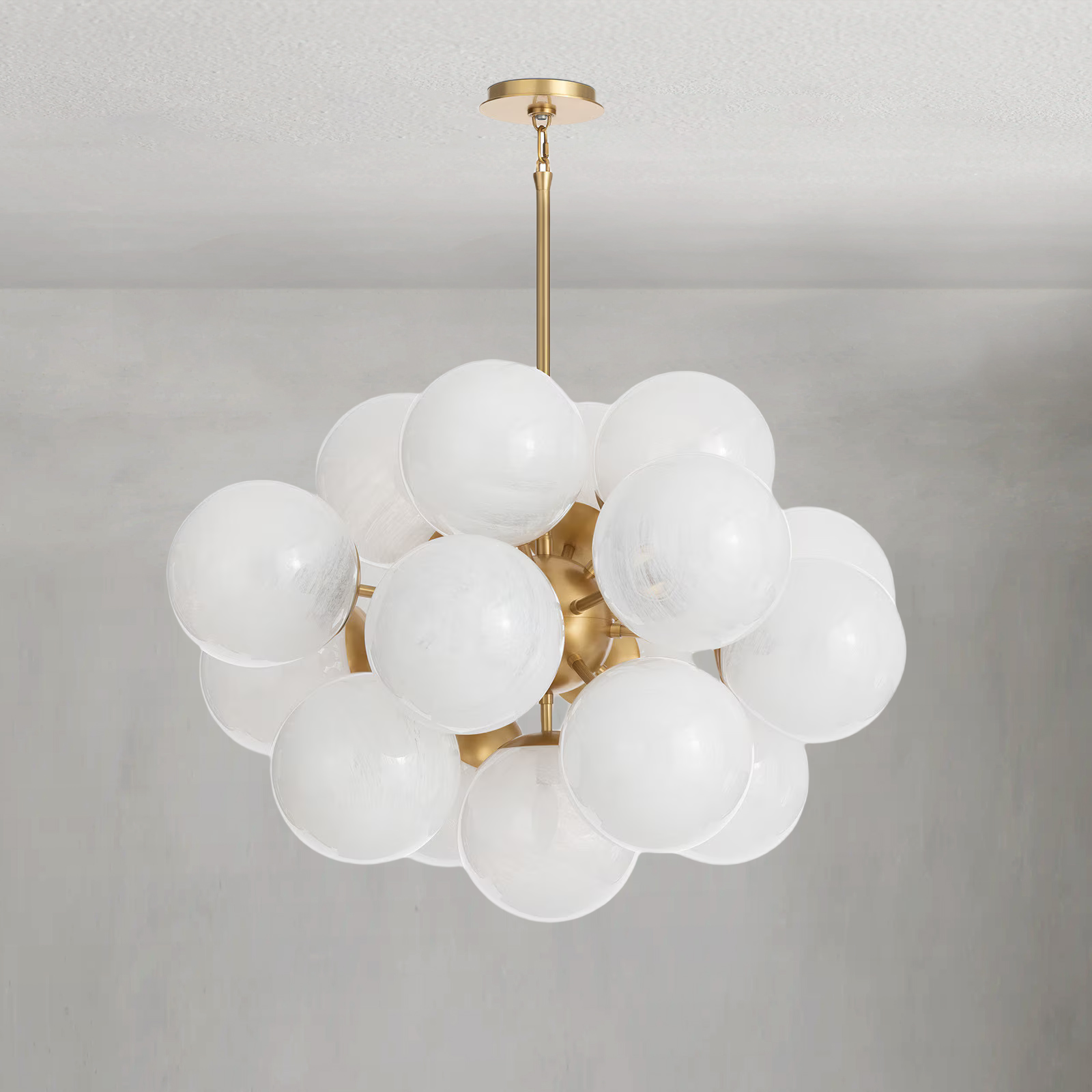 Mandoza Brass Glass Chandelier