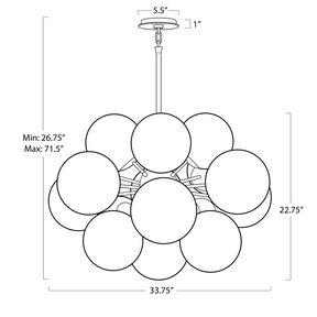Mandoza Brass Glass Chandelier