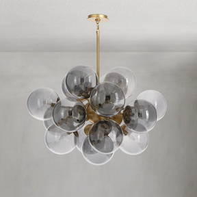 Mandoza Brass Smoked Glass Chandelier