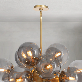 Mandoza Brass Smoked Glass Chandelier