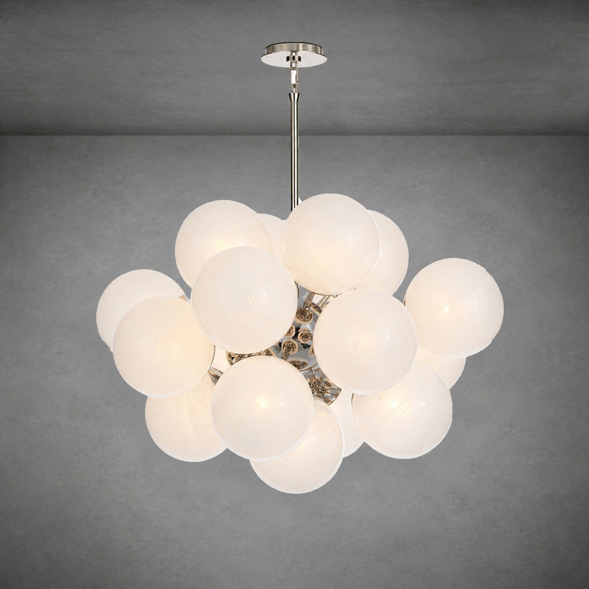 Mandoza Nickel Glass Chandelier