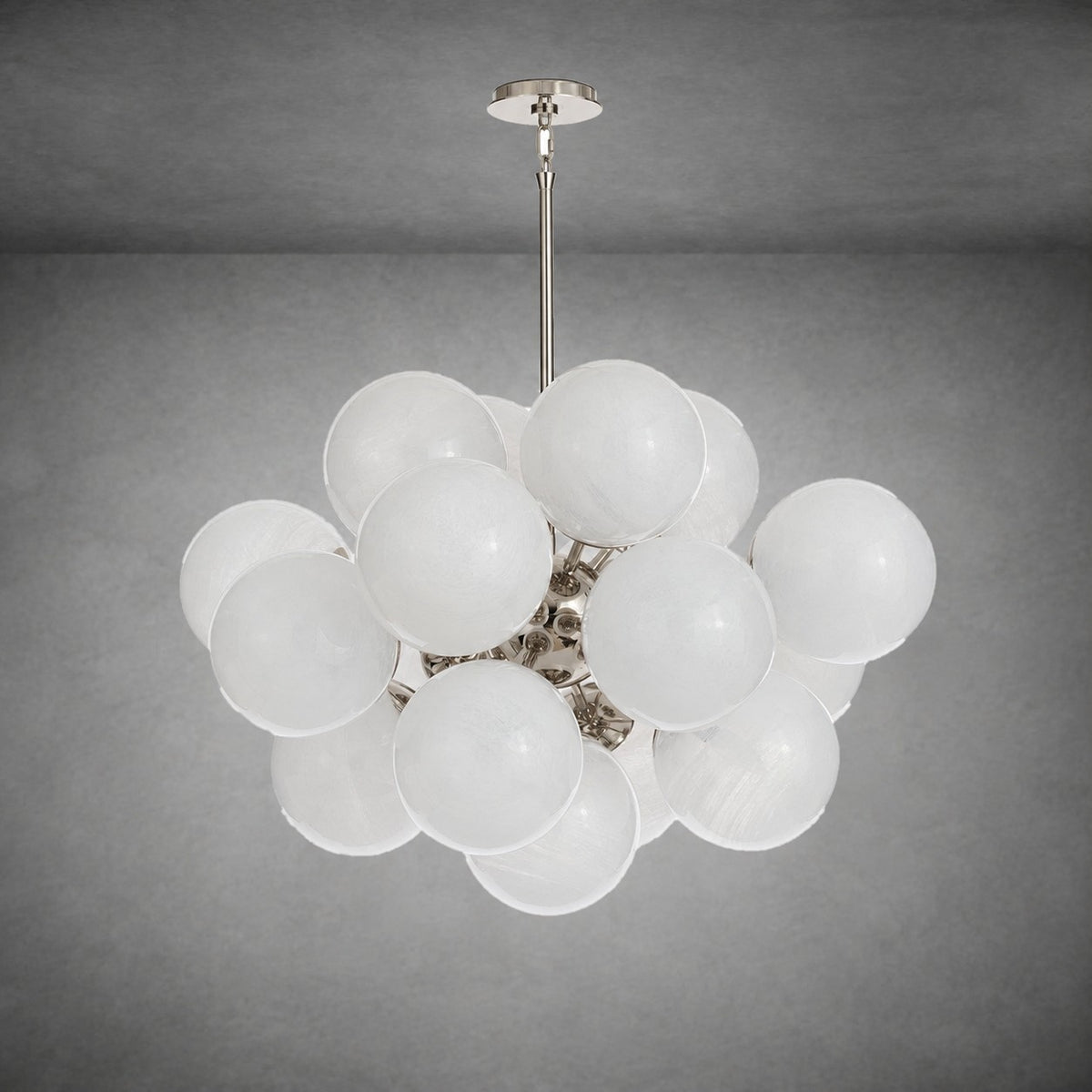 Mandoza Nickel Glass Chandelier