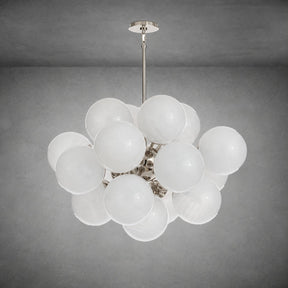 Mandoza Nickel Glass Chandelier