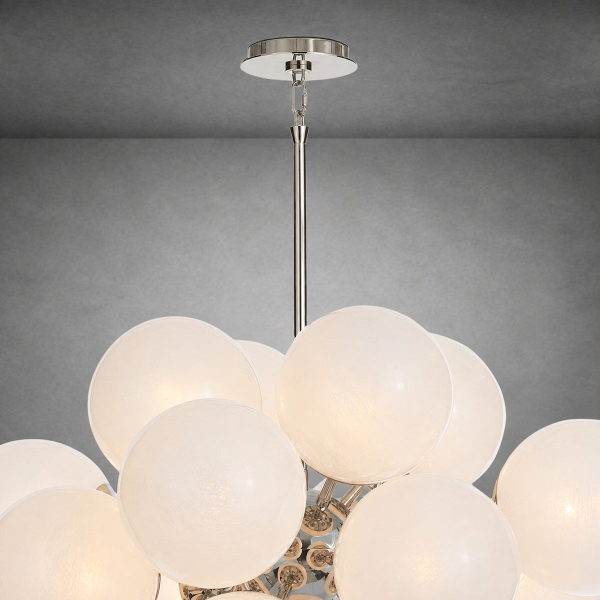 Mandoza Nickel Glass Chandelier