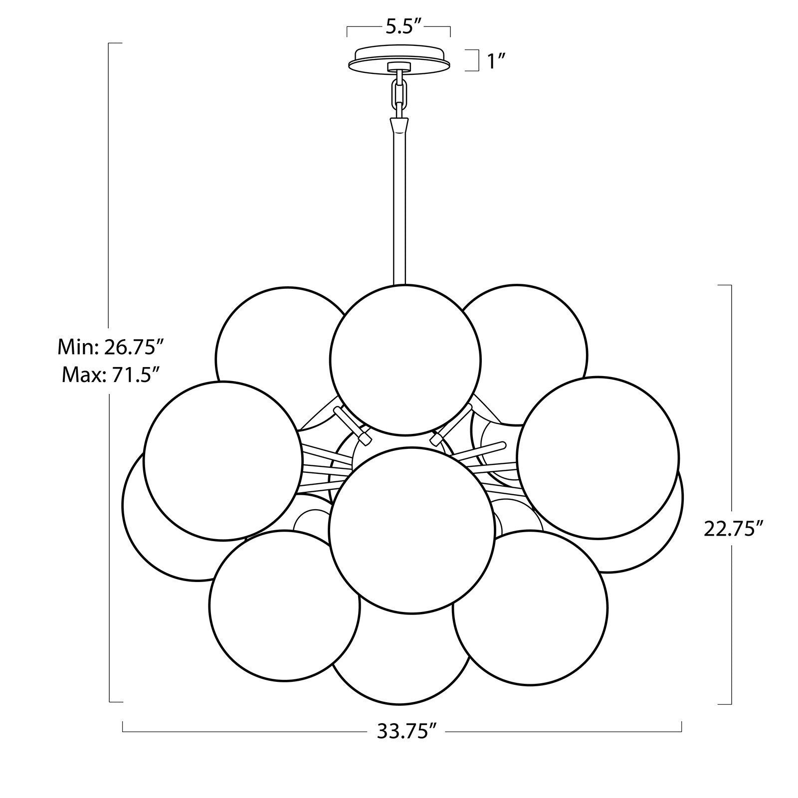 Mandoza Nickel Glass Chandelier