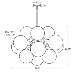 Mandoza Nickel Glass Chandelier