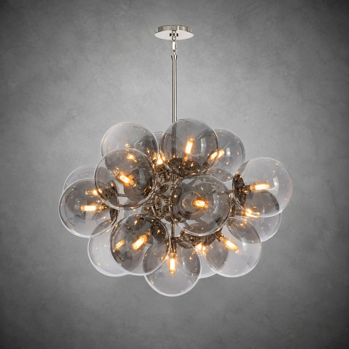 Mandoza Nickel Smoked Glass Chandelier