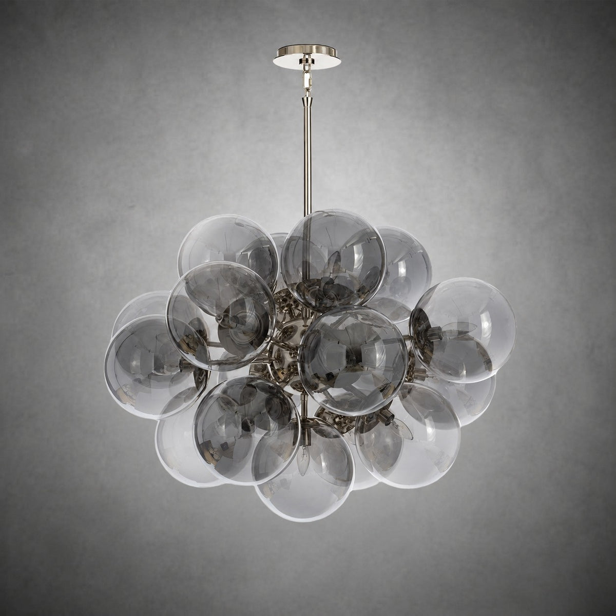Mandoza Nickel Smoked Glass Chandelier