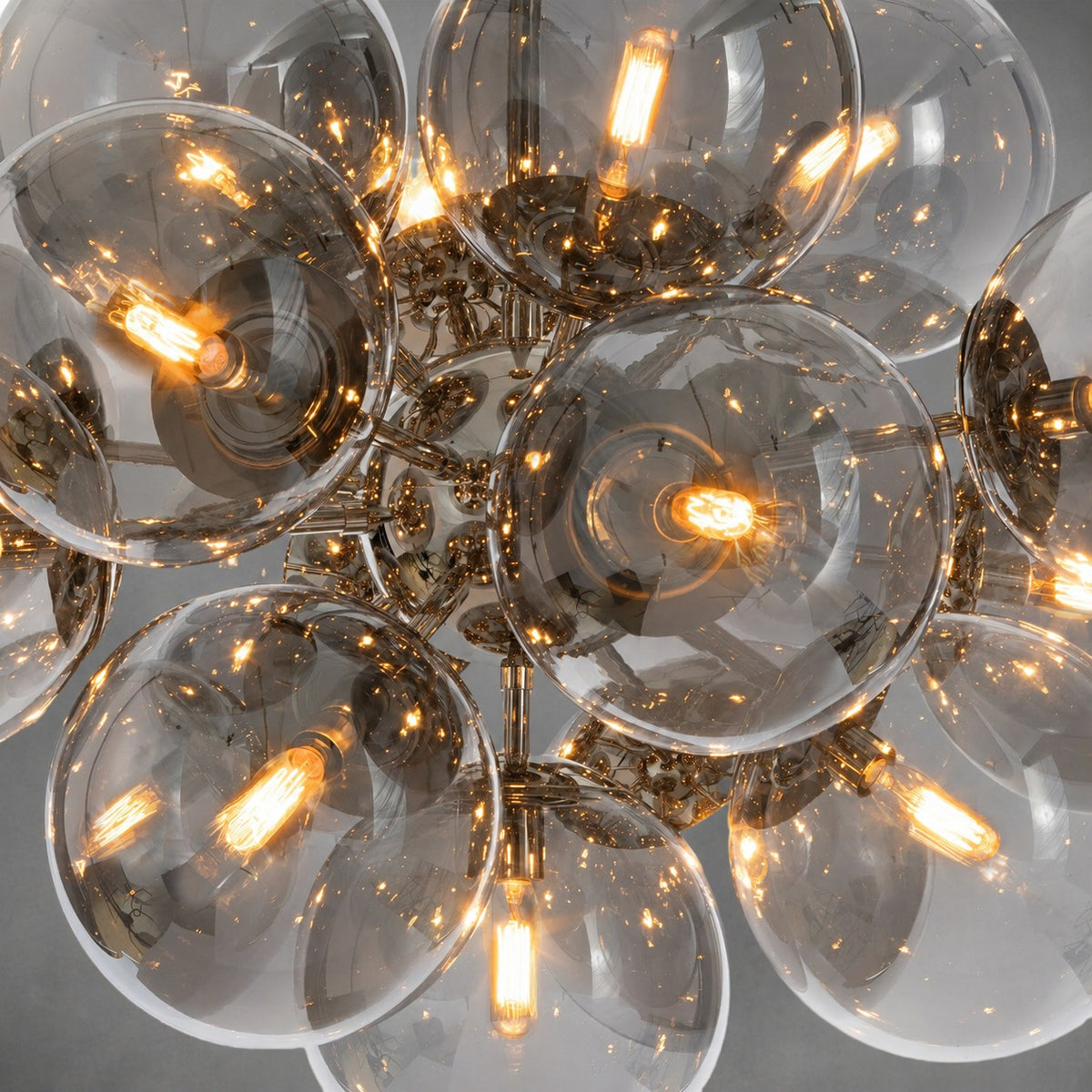 Mandoza Nickel Smoked Glass Chandelier