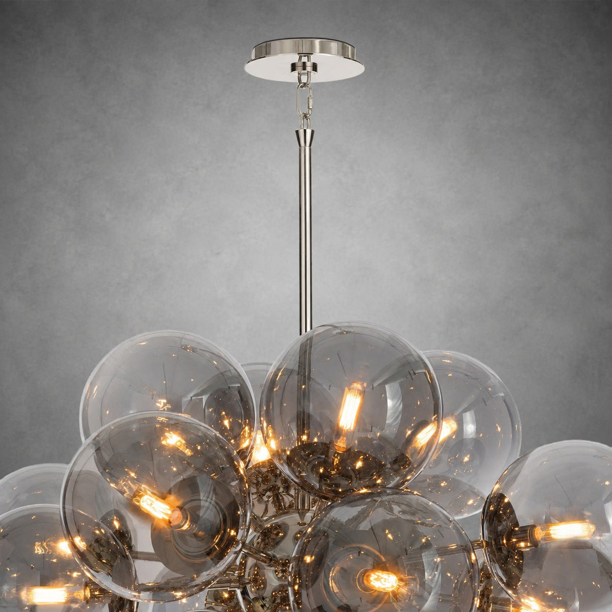 Mandoza Nickel Smoked Glass Chandelier