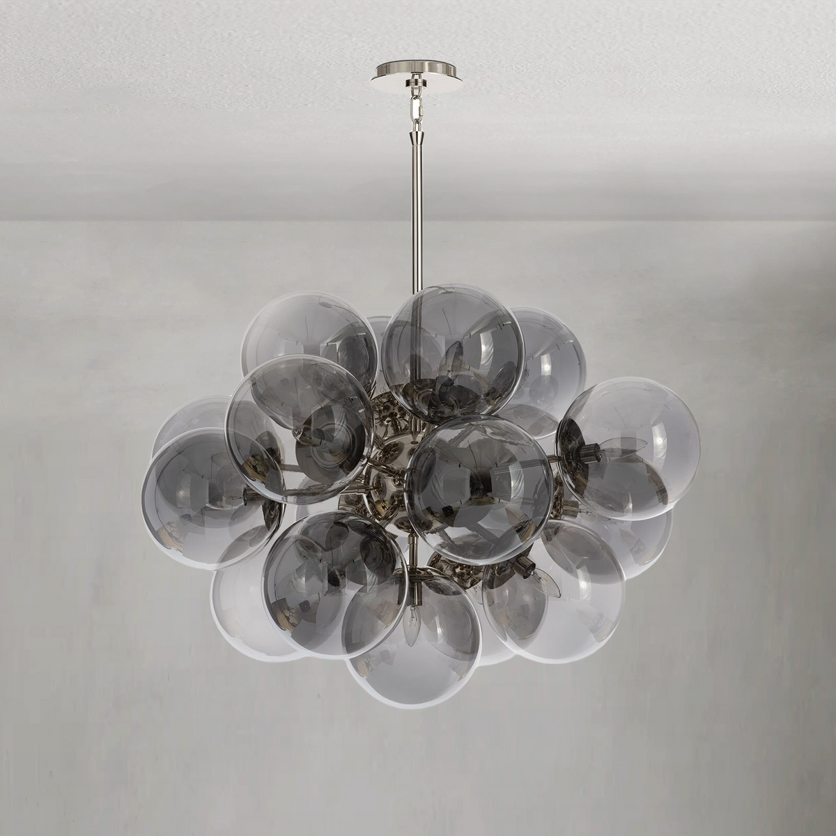Mandoza Nickel Smoked Glass Chandelier
