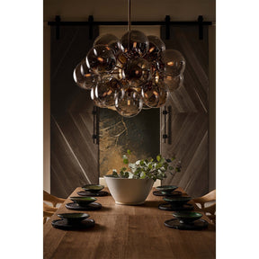 Mandoza Nickel Smoked Glass Chandelier