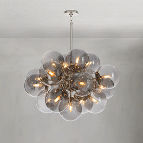 Mandoza Nickel Smoked Glass Chandelier