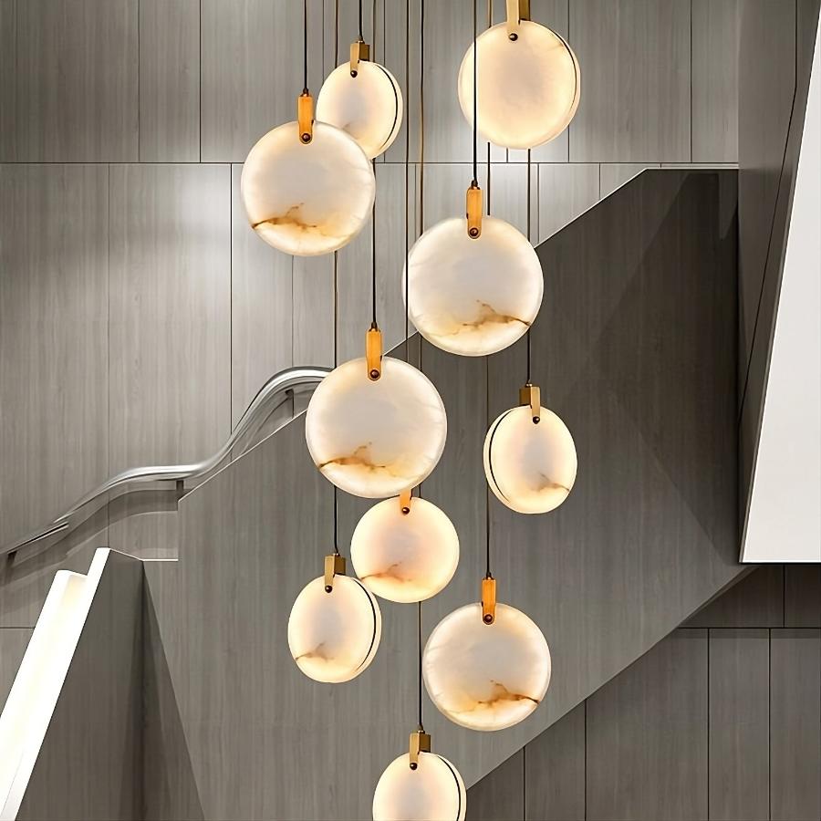 buyMoonshade Marble Disc Chandelier - Morsale