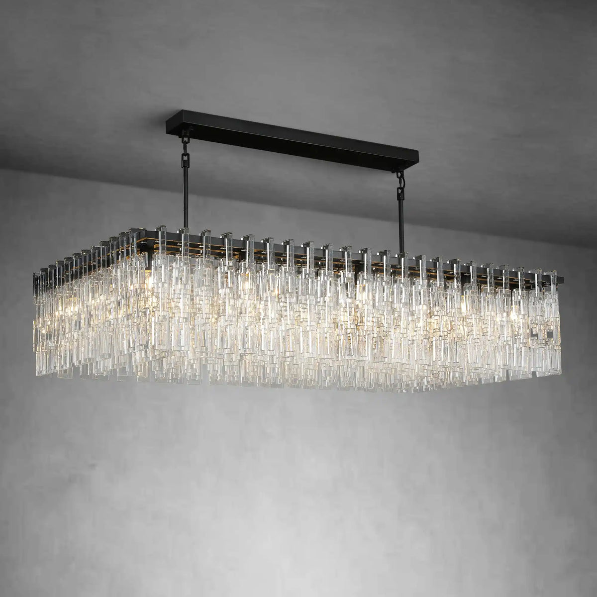 Melody K9 Crystal Rectangular Chandelir for Dining Room
