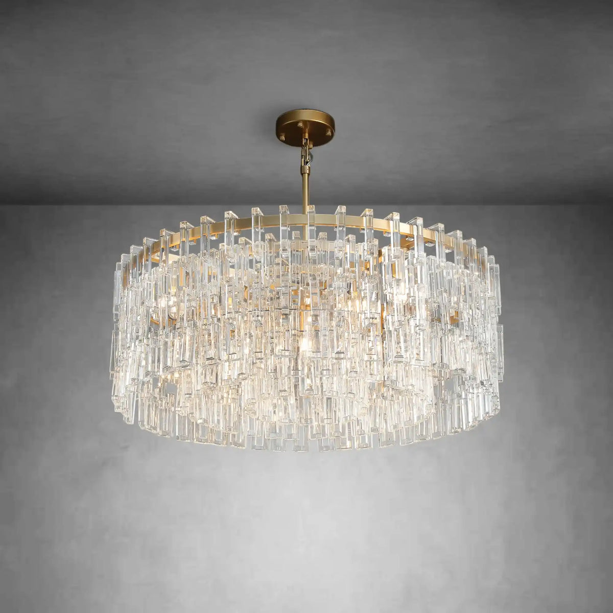 Melody K9 Crystal Round Chandelir for Living Room Bedroom, Kitchen Island