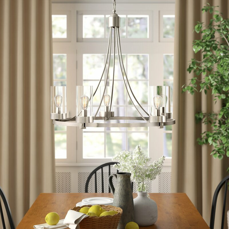 Chrome/ Silver 5 Lights Birch Lane Chandelier
