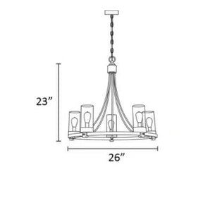 Matte Black/ Chrome Farmhouse Chandeliers 5-Light Wagon Wheel North American Traditional Patio Ceiling Lights