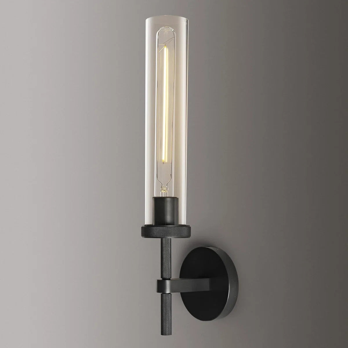 Matte Black Twining 1-Light Dimmable Luxury Flush Mounted Wall Sconce