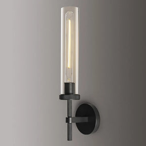 Matte Black Twining 1-Light Dimmable Luxury Flush Mounted Wall Sconce