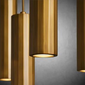 Matthie Brass Finish Steel & Glass Chandelier with Dimmable LEDs