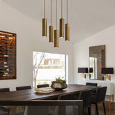 Matthie Brass Finish Steel & Glass Chandelier with Dimmable LEDs