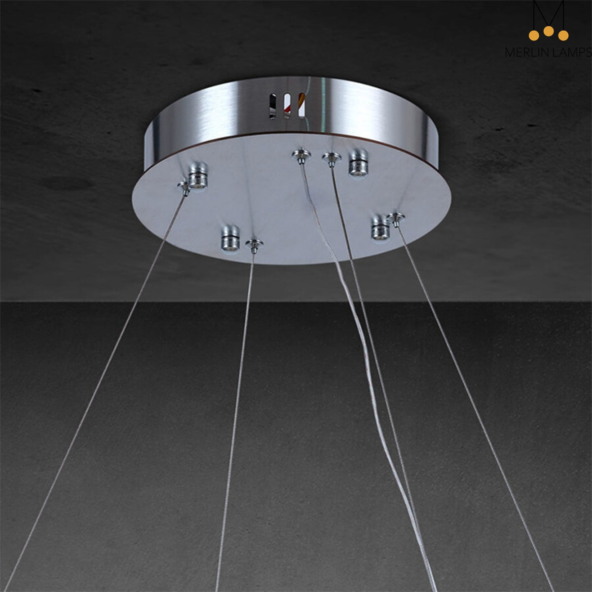 Maurice 2-Tier Round Calcite Halo Chandelier 60" Modern Alabaster Chandelier