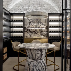 Maurice Alabaster Round Chandelier