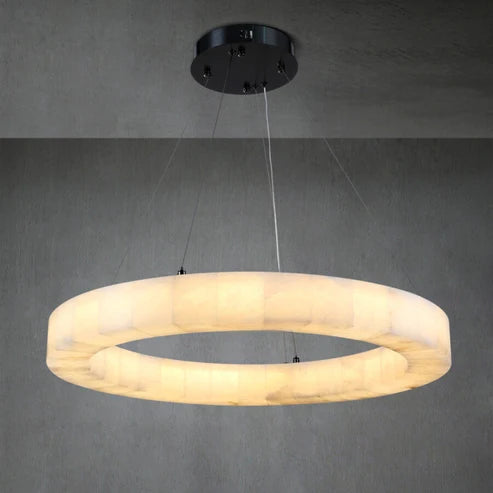 Maurice Alabaster Round Chandelier