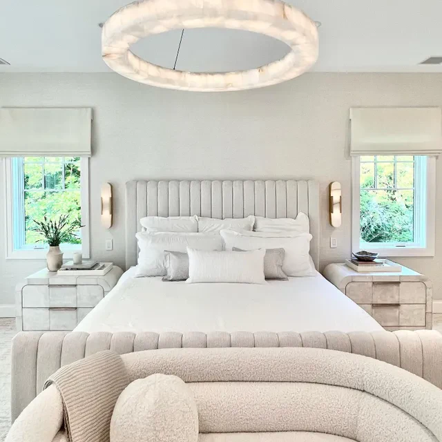 Maurice Alabaster Round Chandelier