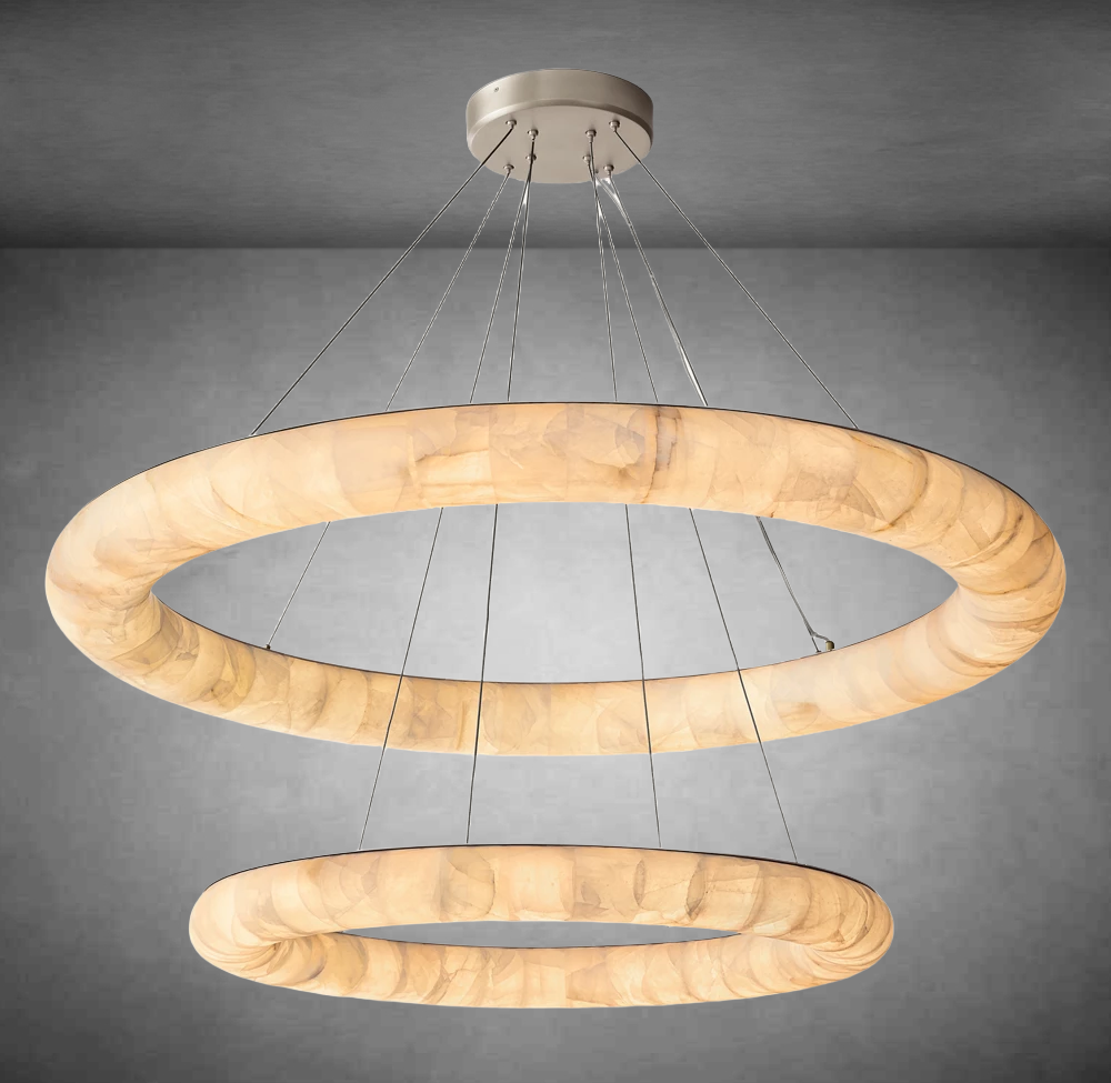 Maurice Lisse Two-Tiered Round Chandelier